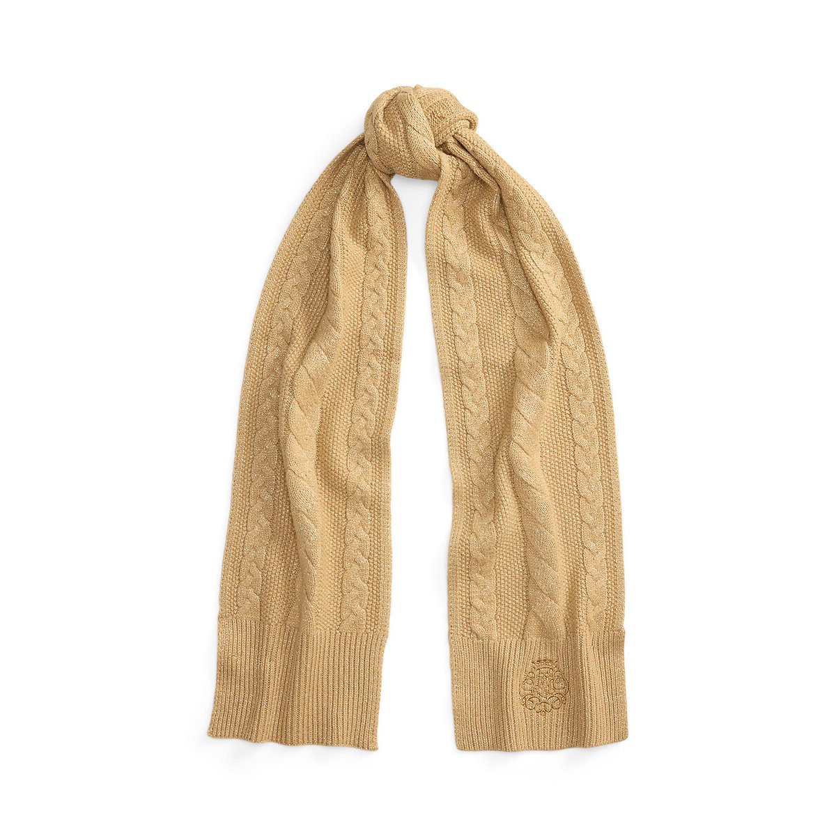 Echarpe torsadée à fils brillants camel, LAUREN RALPH LAUREN