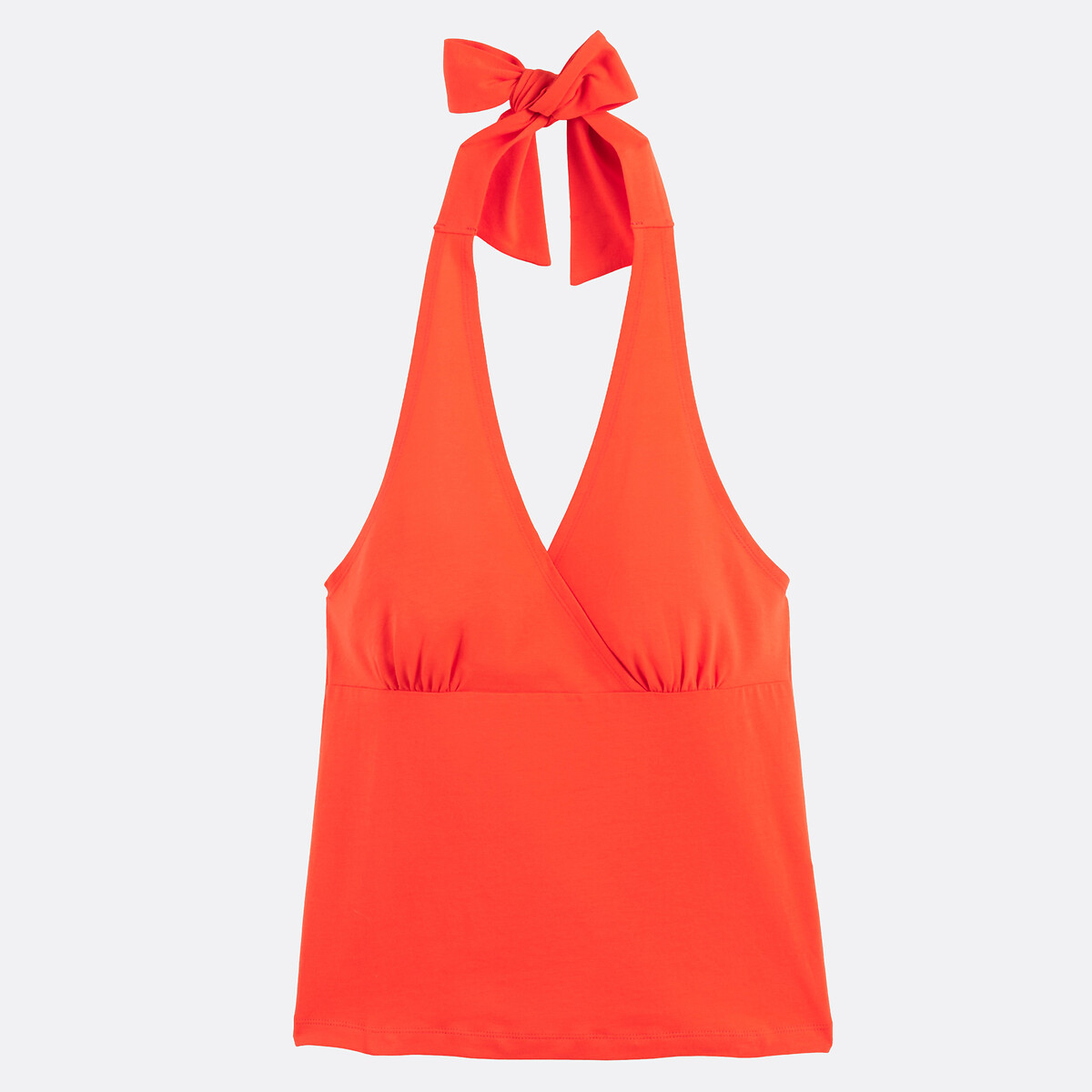Débardeur col croisé, effet cache-cœur, en maille jersey rouge grenadine, LA REDOUTE COLLECTIONS