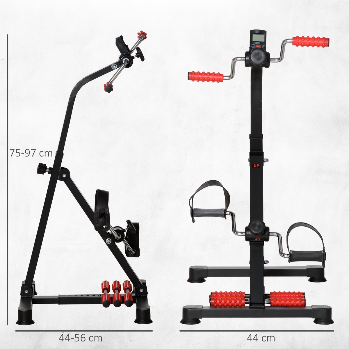 Vélo de rééducation Acier Noir noir, HOMCOM
