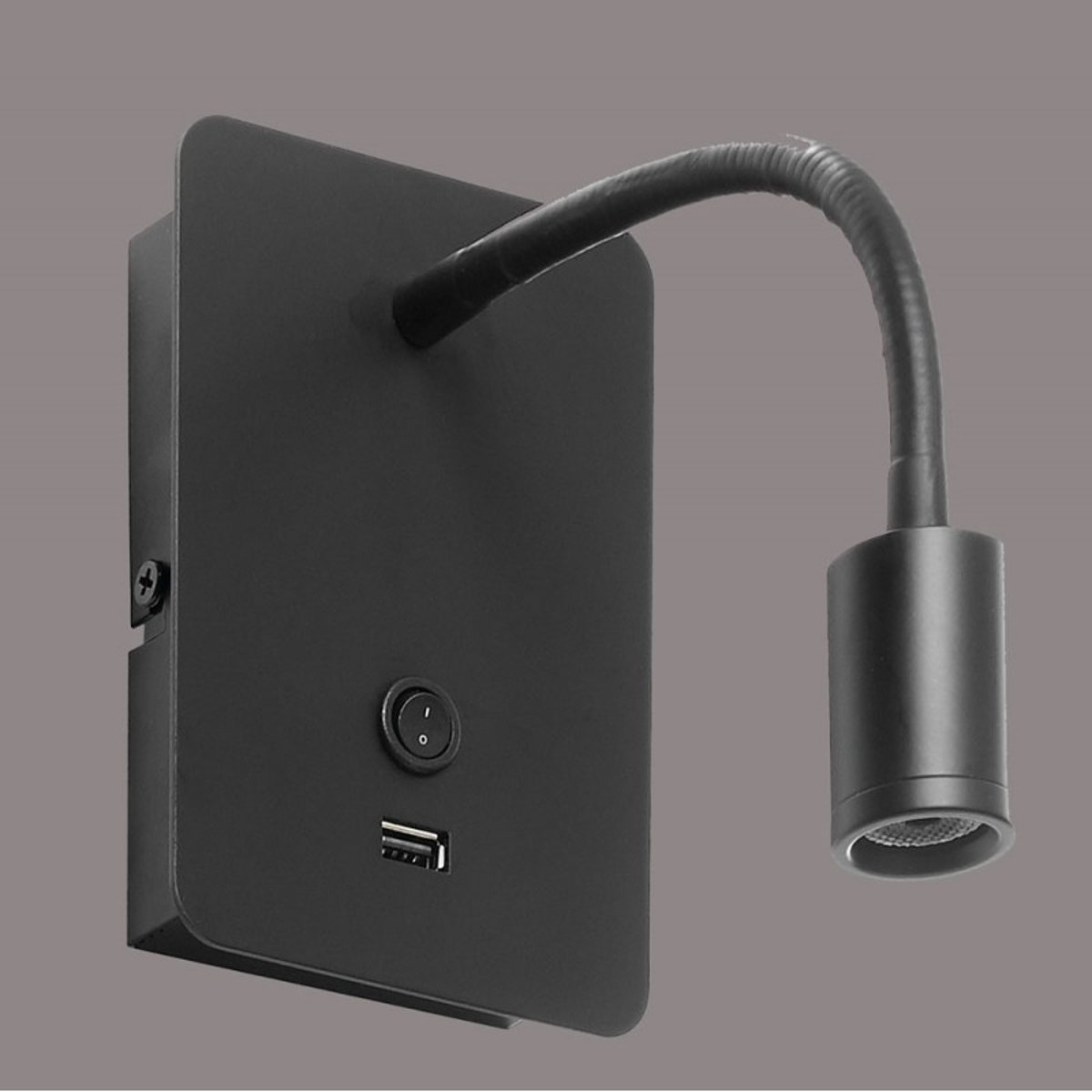 Applique Tête De Lit Noire Flexible Focus Avec Port Usb noir, MILLUMINE