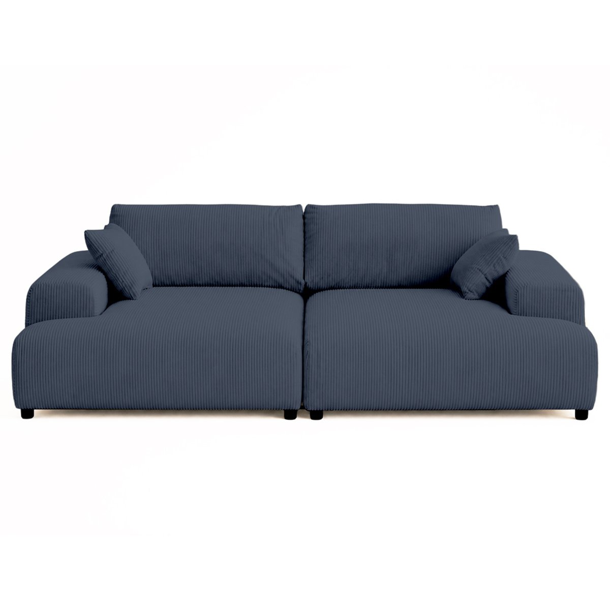 Canapé droit 4 places double méridienne, GARANCE bleu nuit, BEST MOBILIER