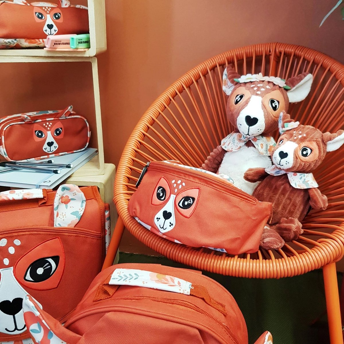 Sac banane enfant Mélimélos la Biche rouge, LES DEGLINGOS