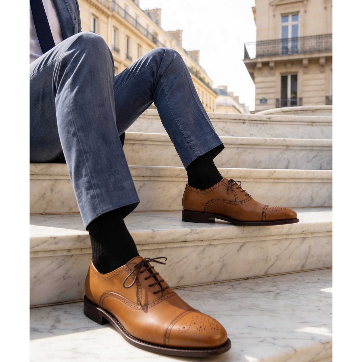 Richelieu cuir DIPLOMAT marron clair, FINSBURY