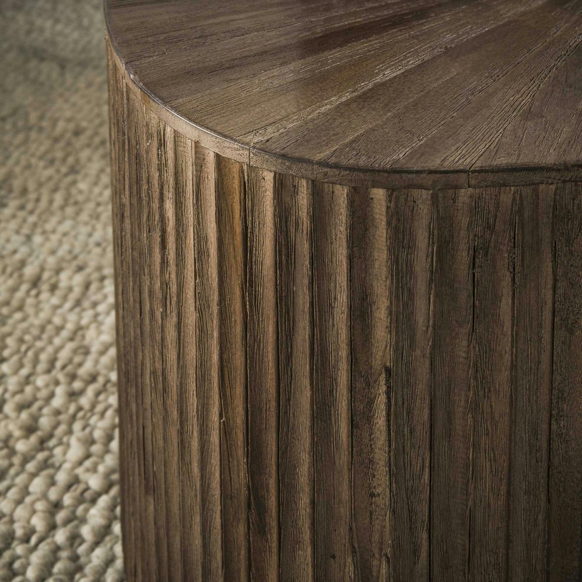 Table basse design en bois de teck avec plateau étoilé (lot de 2) YOGY bois naturel, PIER IMPORT