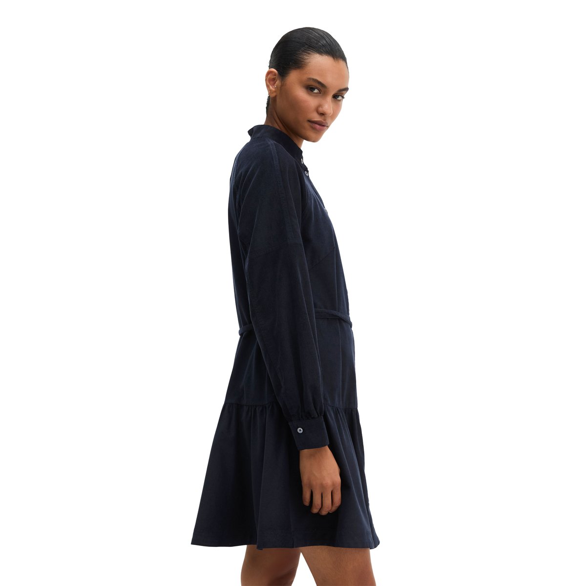 Robe dégradée flared en qualité velours côtelé bleu, MARC O'POLO