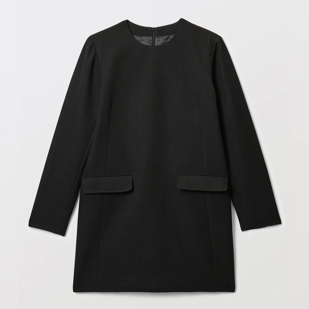 Robe courte unie contenant de la laine noir, MONOPRIX
