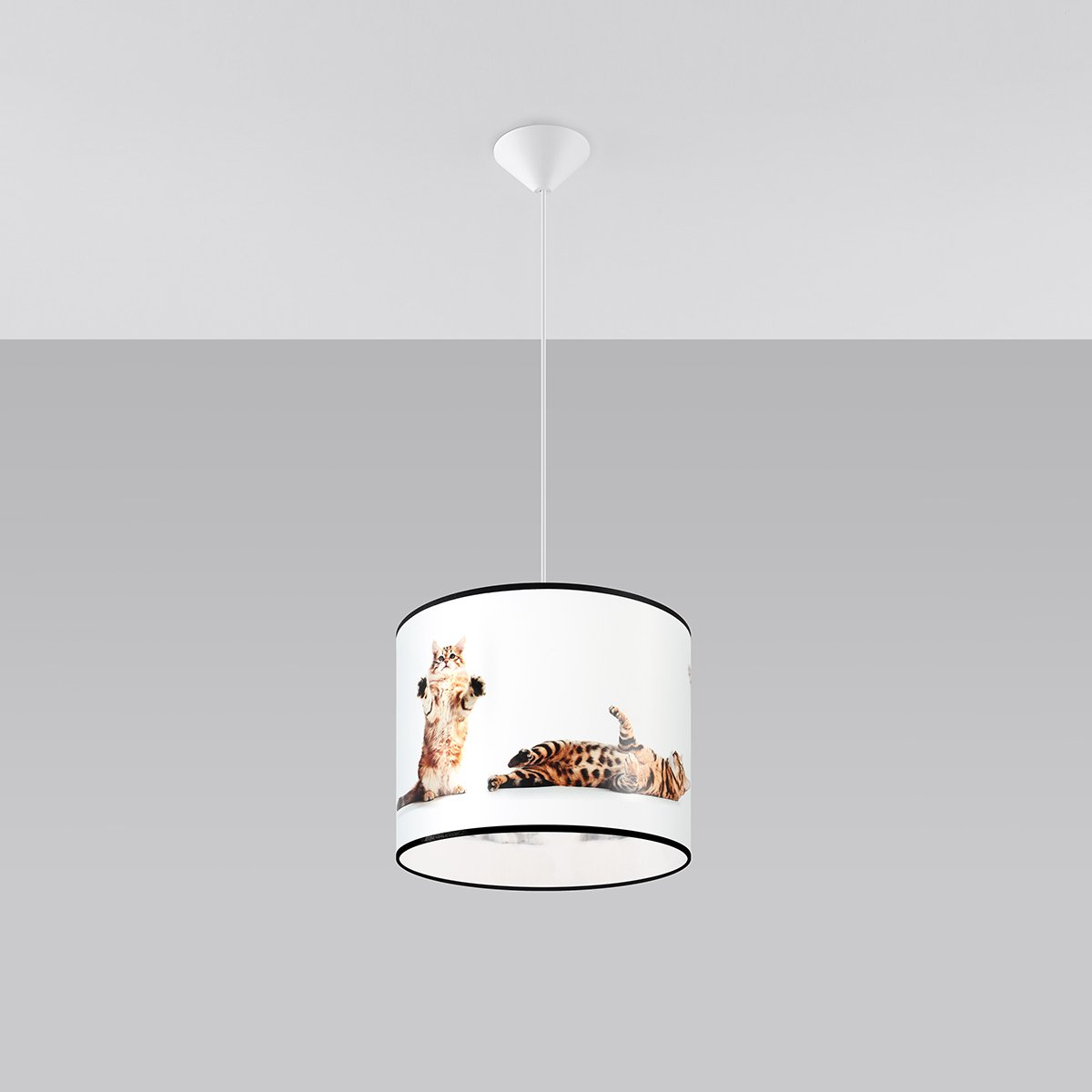 Suspension PVC Multicolore E27 1 Chat 30 multicolore, EDEN