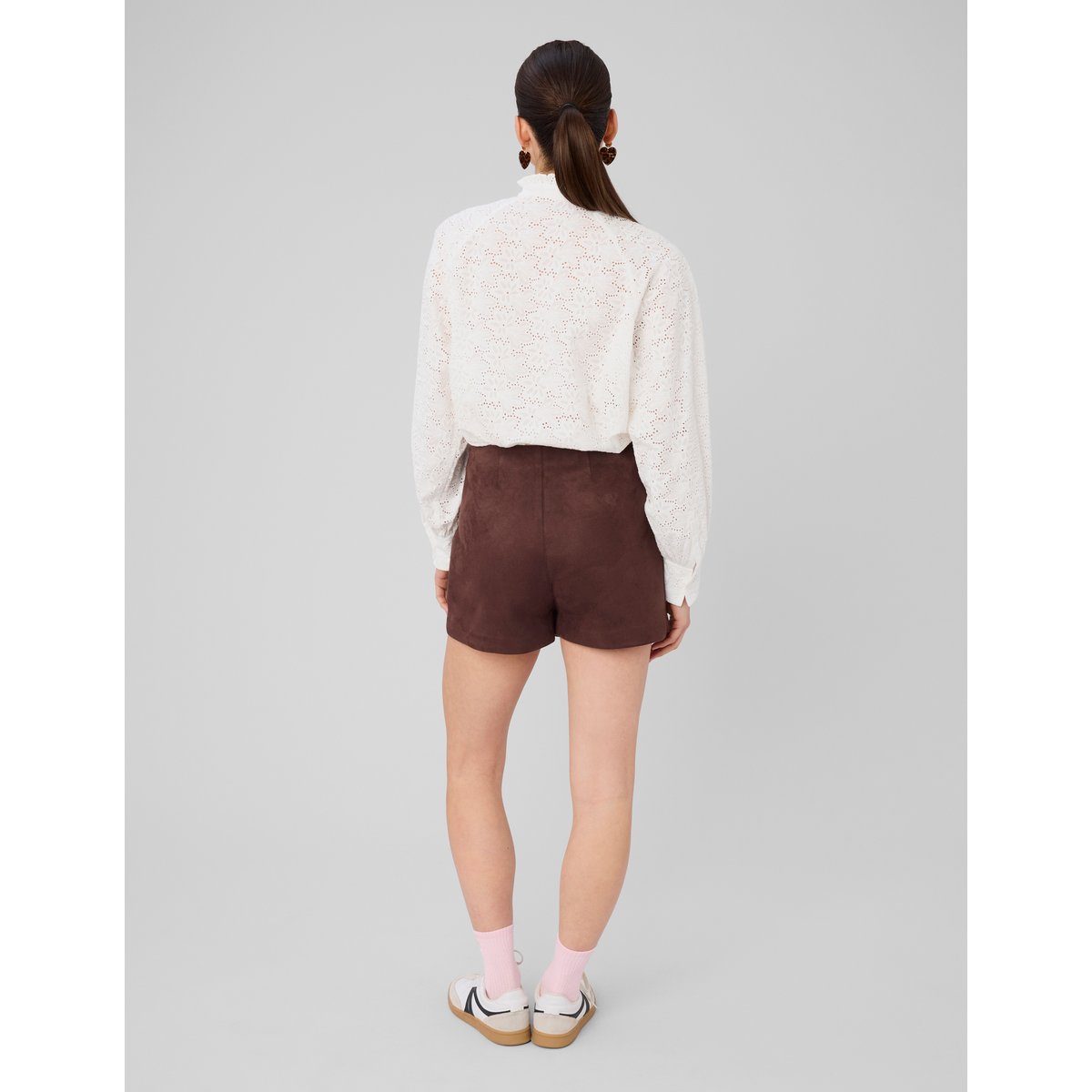 Jupe short suédine marron foncée, BZB