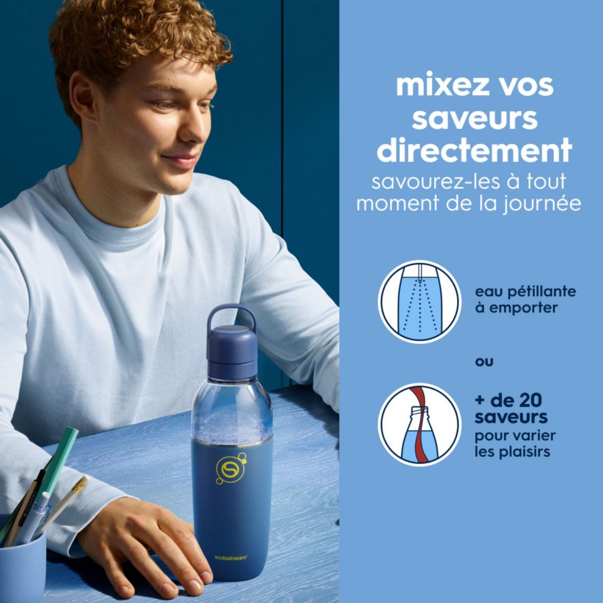 Bouteille isotherme Fizz & Go EASY MIX bleue 0.7L couleur unique, SODASTREAM