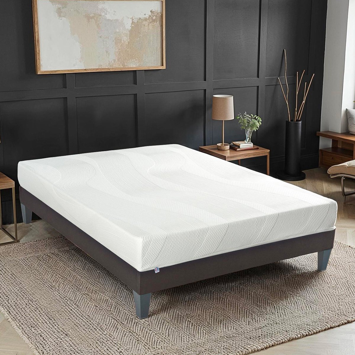Matelas Paris - Mousse mémoire de forme - Fabriqué en France - 24 cm d'épaisseur - Accueil moelleux, soutien ferme blanc, BELLECOUR