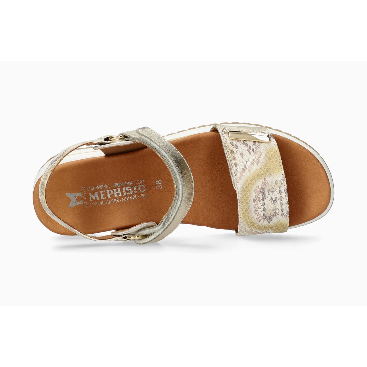 Sandales en cuir JEANIE jaune gold 5148, MEPHISTO