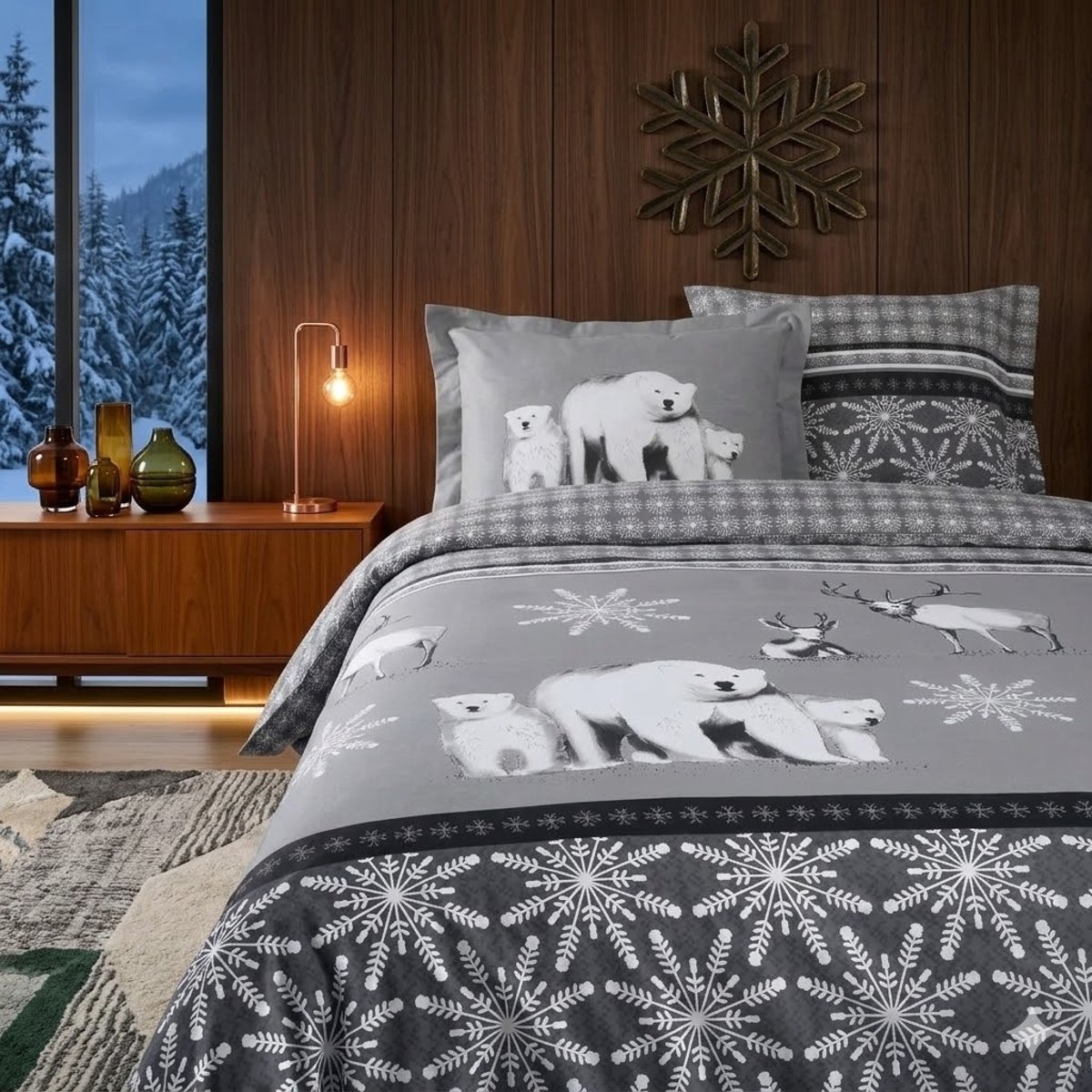 Parure de lit Collection Aigueblanche gris, EDEN