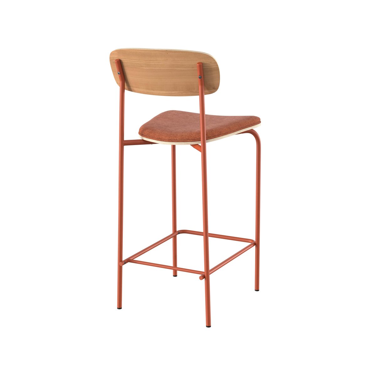 Lot de 2 chaises pour îlot central en tissu 65 cm - ALBA terracotta, MAISON PAVANE