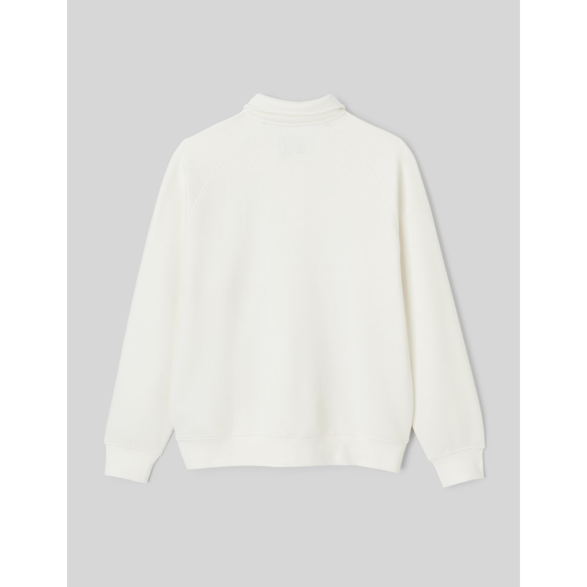 Sweat col polo zippé blanc écru, BZB