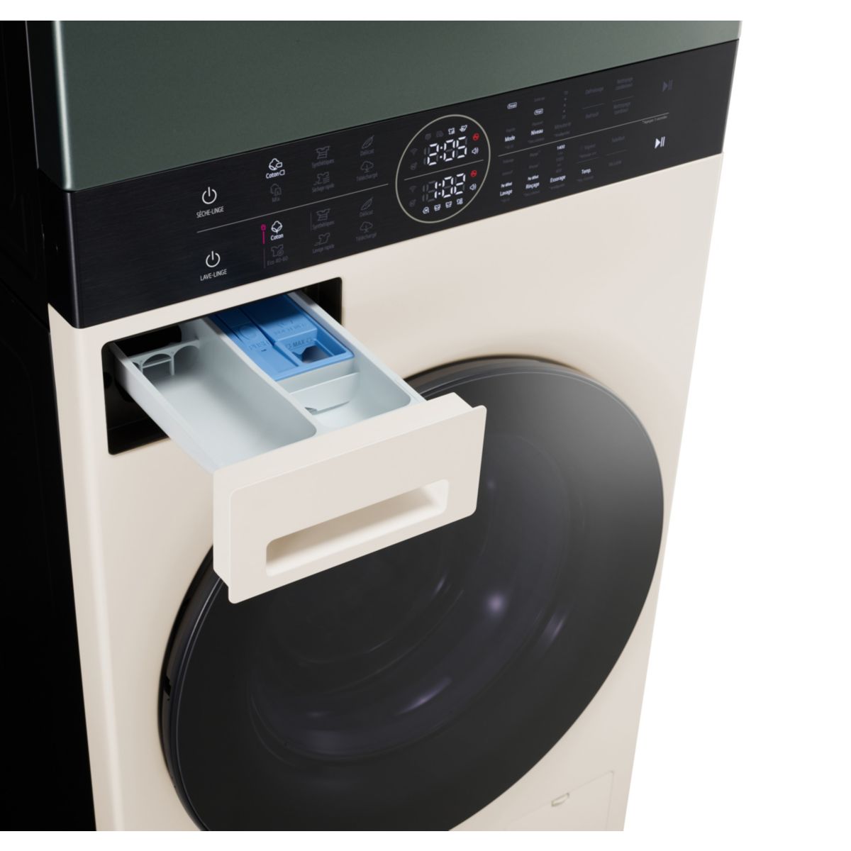 Lave linge séchant hublot F214WT8GRBE - 12/10 kg - 1400 tr/min - Moteur direct drive - TurboWash - Vapeur - Connecté couleur unique, LG