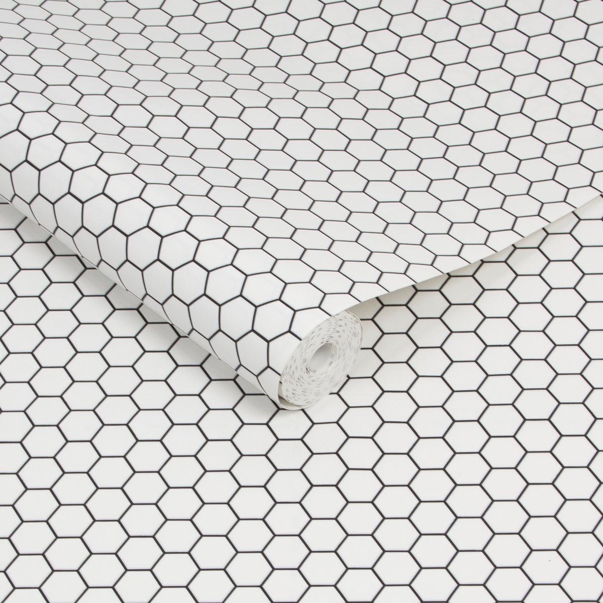 Papier peint Hexagone Mini Geo blanc/noir, BOUTIQUE