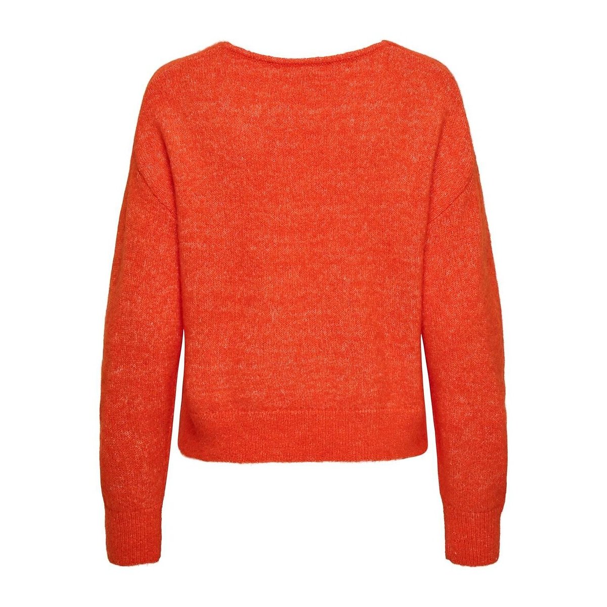 Pull manches longues col V orange, ONLY