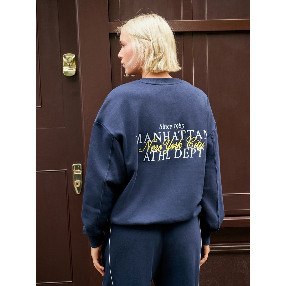 Sweat col rond à graphique new york city bleu marine, NEXT