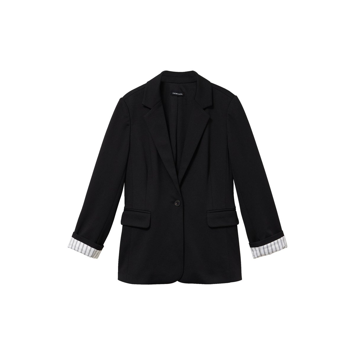 Blazer cintré manches longues noir, CACHE CACHE