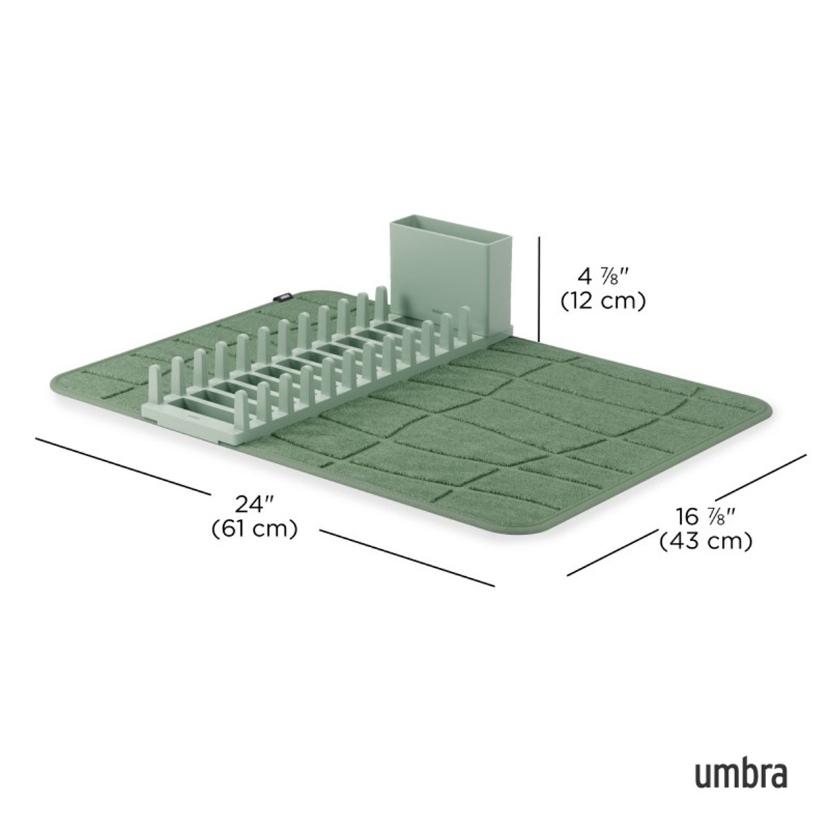 Tapis égouttoir vaisselle design  UDRY ULTRA vert, UMBRA