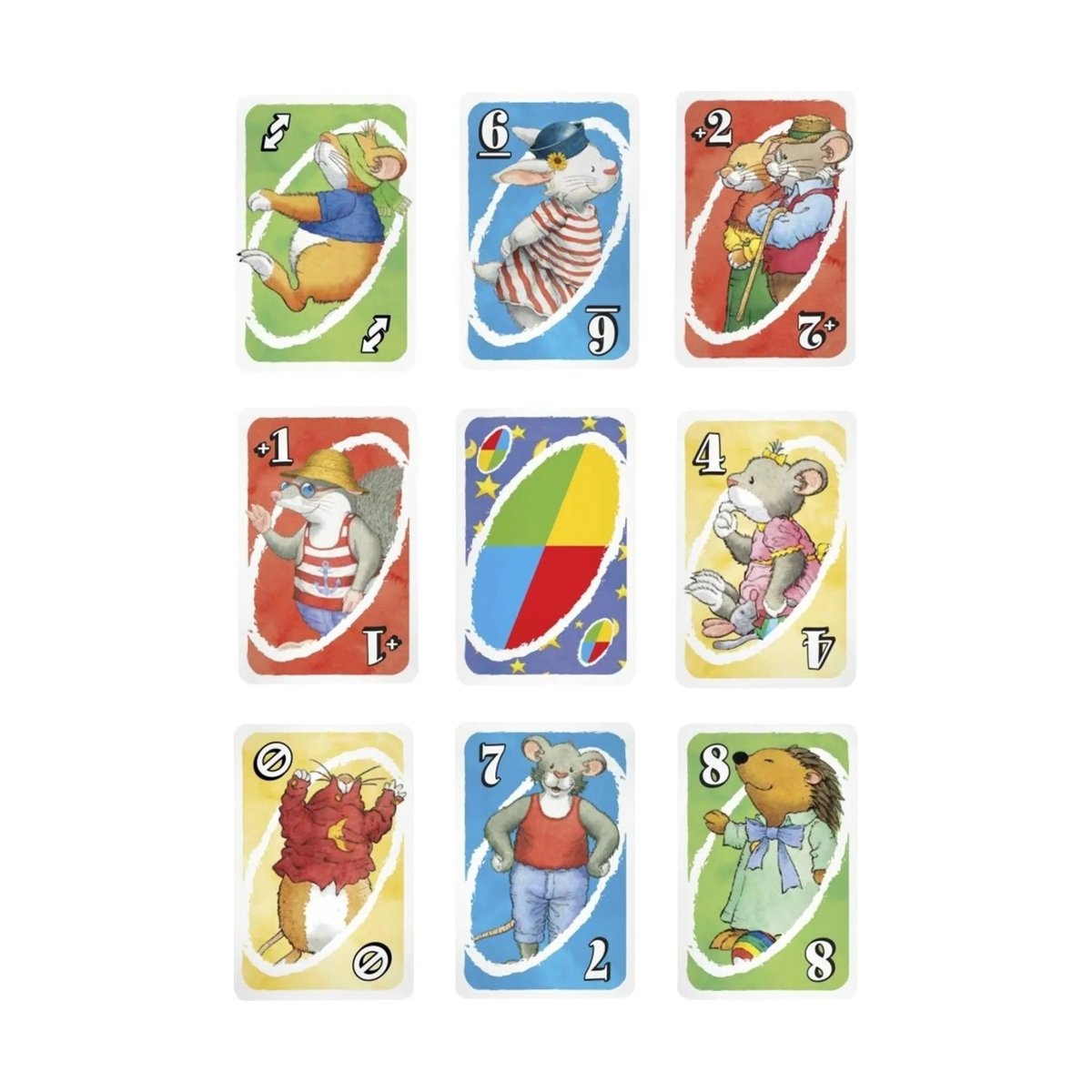Jeu de cartes UNO Junior << Leo Lausemaus >> multicolore, MATTEL