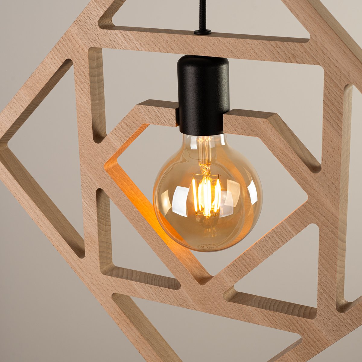 Suspension Bois Naturel E27 1 Caro naturel, EDEN