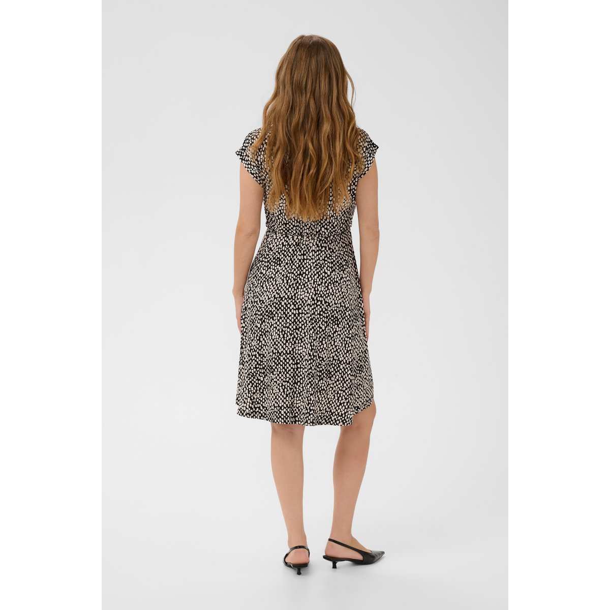 Robe noir/blanc graphique a pois, KAFFE