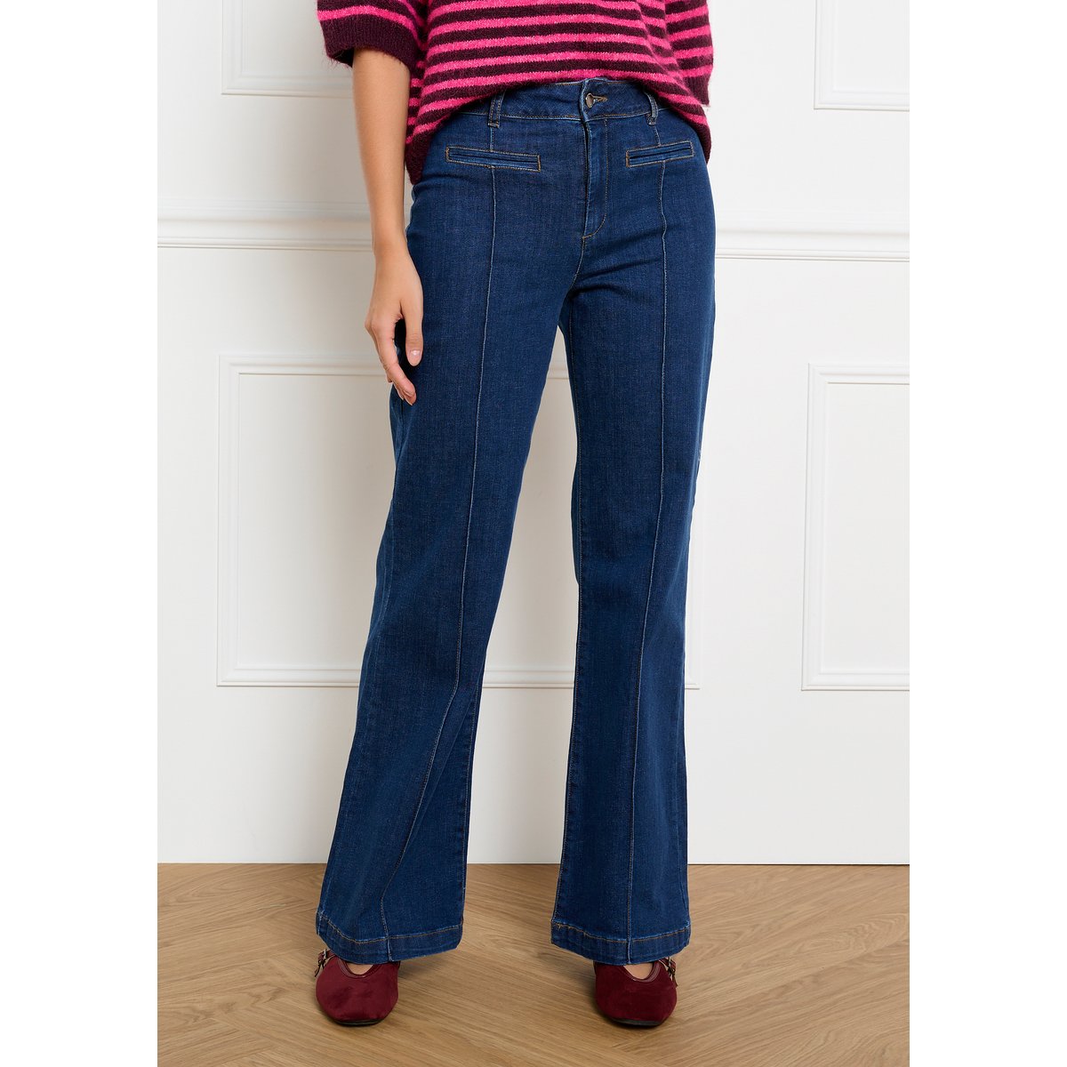 Jean bootcut taille classique dark blue, LOLALIZA