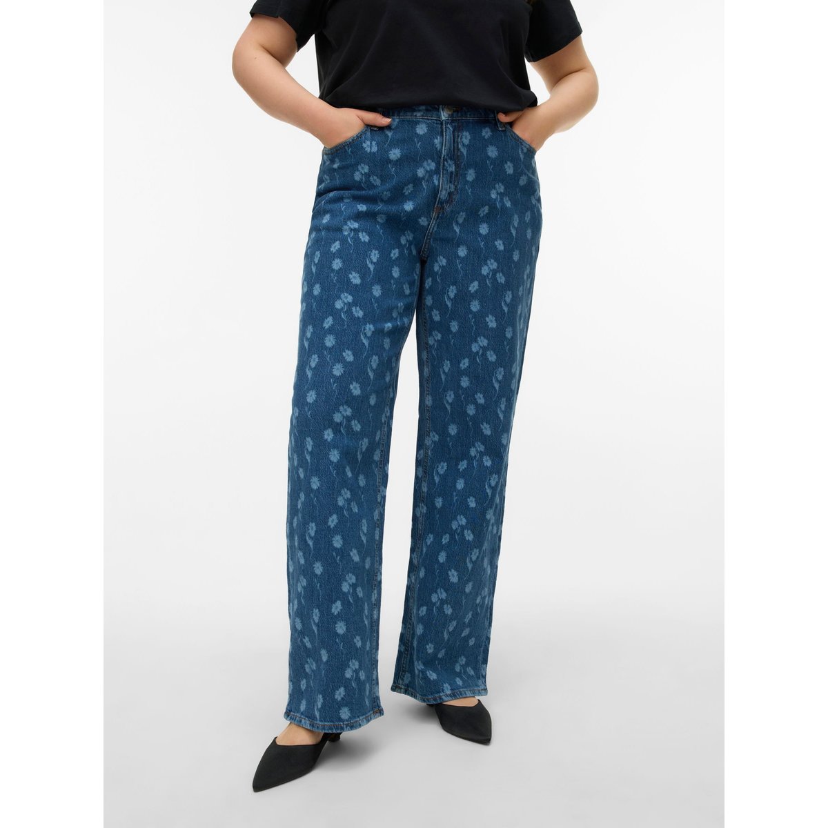 Jean À Coupe Large medium blue denim, VERO MODA