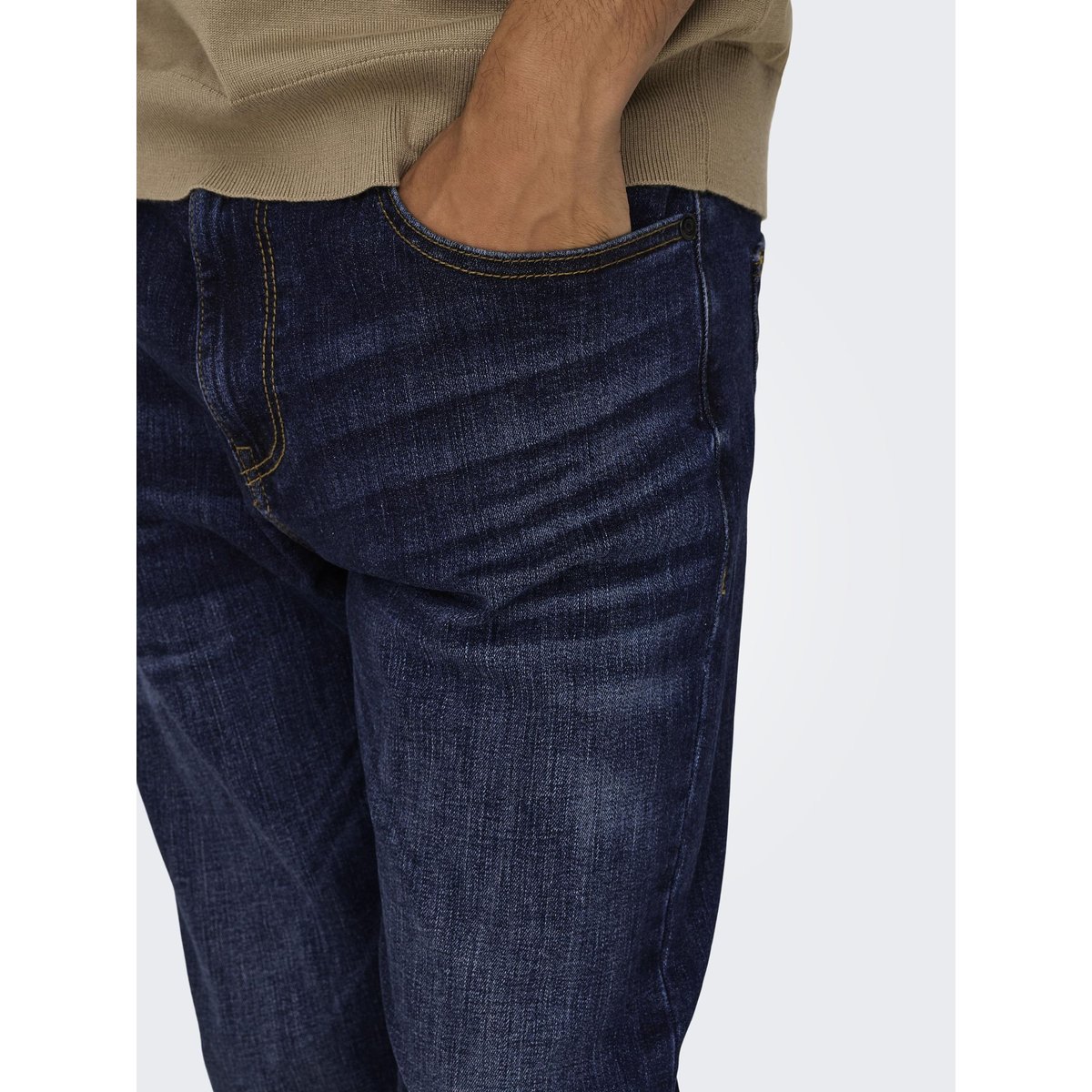 Jean droit Weft dark blue denim, ONLY & SONS