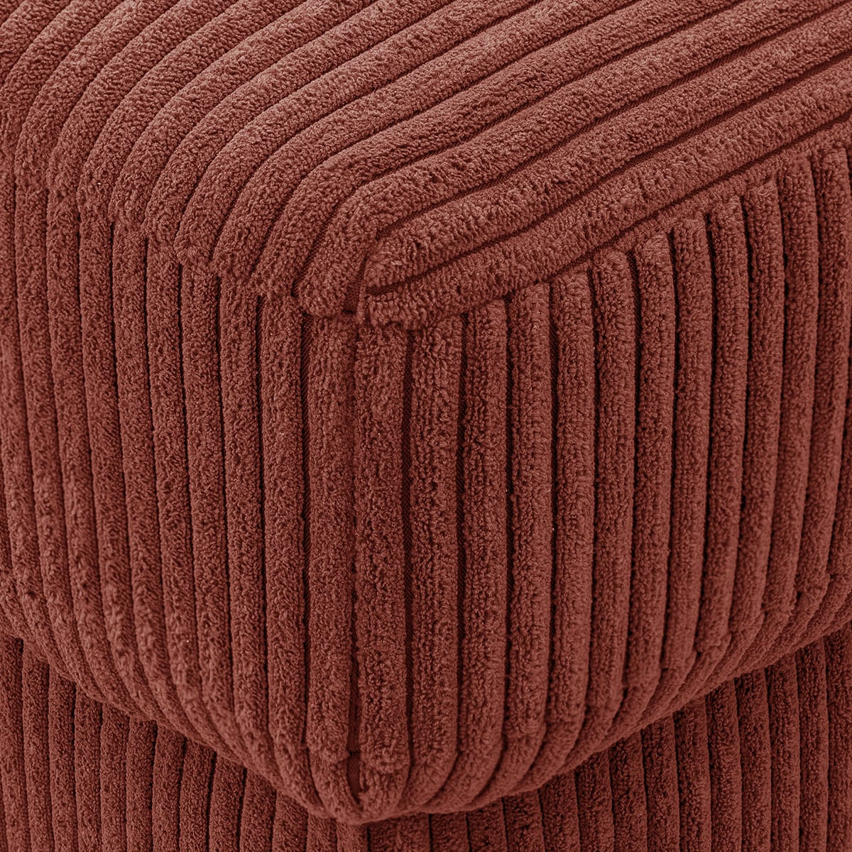 Pouf en velours côtelé - ROBIN rouille, HOMIFAB