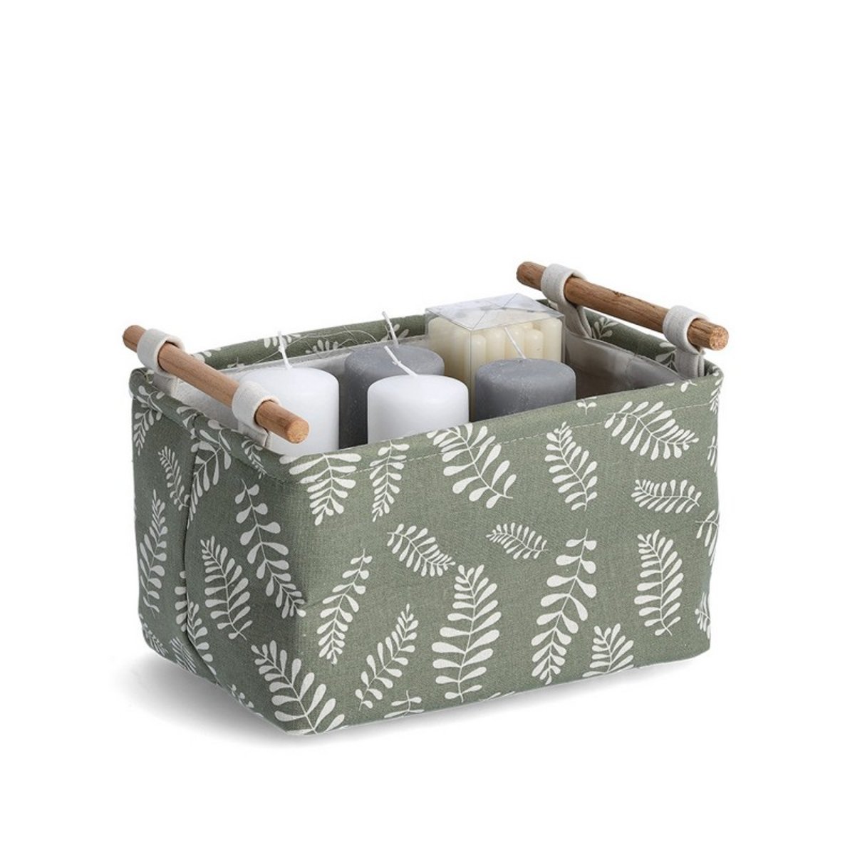 Panier rangement imprimé vert, ZELLER PRESENT