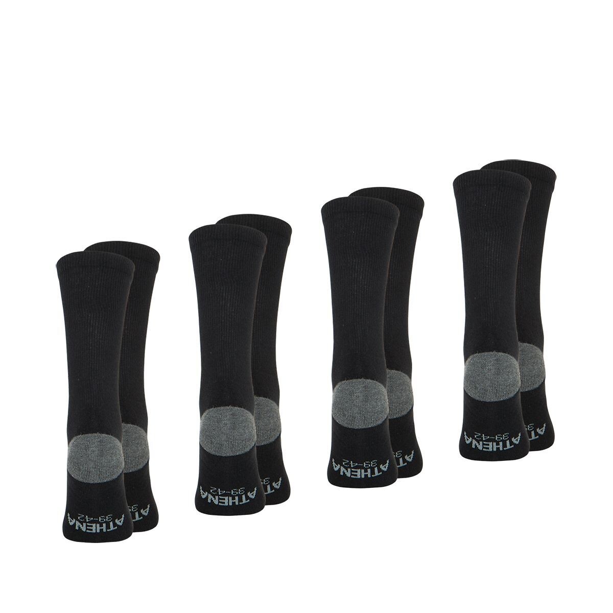 Set di 4 paia di calzini Ecopack Sport confezione nero + grigio chiné, ATHENA
