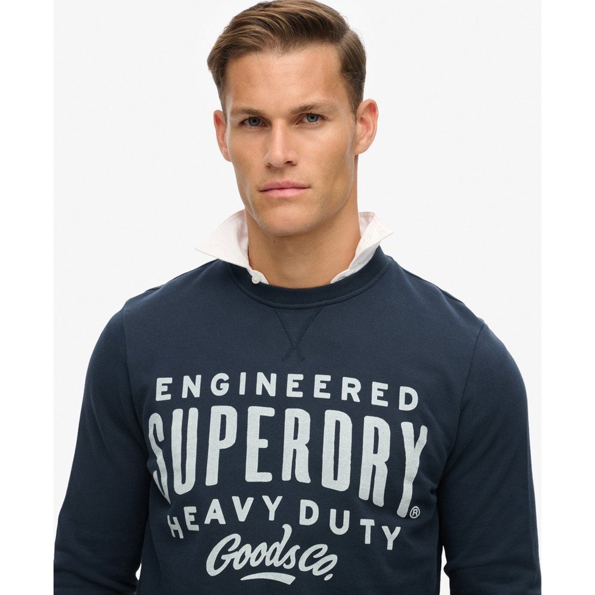 Sweat ras du cou Machined Goods Workwear bleu marine éclipse, SUPERDRY