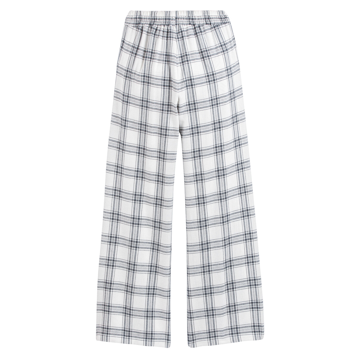 Slogan Print Pyjamas with Checked Bottoms white /anthracite, LA REDOUTE COLLECTIONS