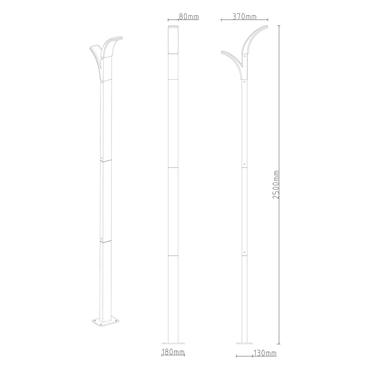 Lampadaire LED en aluminium, LAKKO gris / argent, INSPIRE