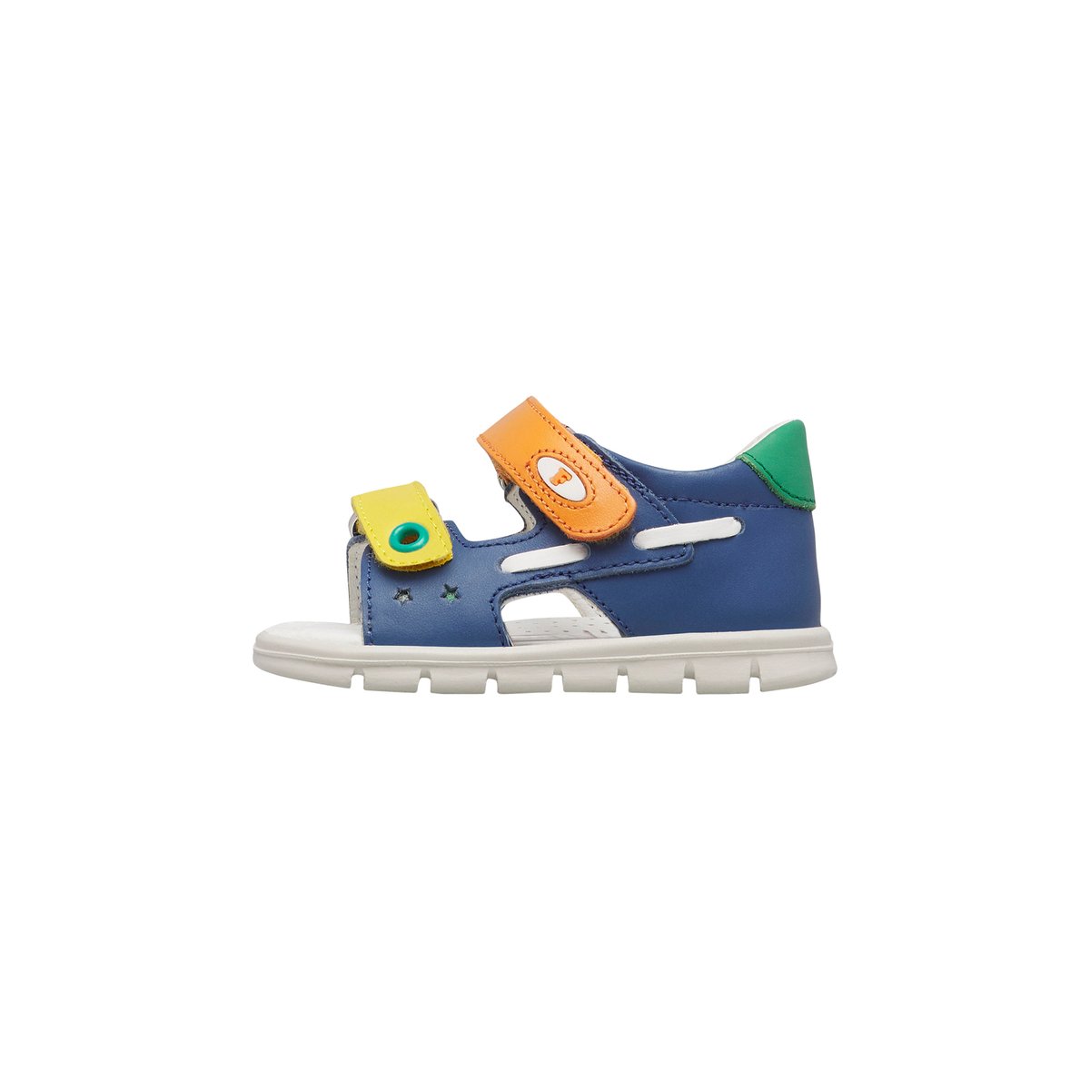 Sandales en cuir PLIRO marine-jaune, FALCOTTO