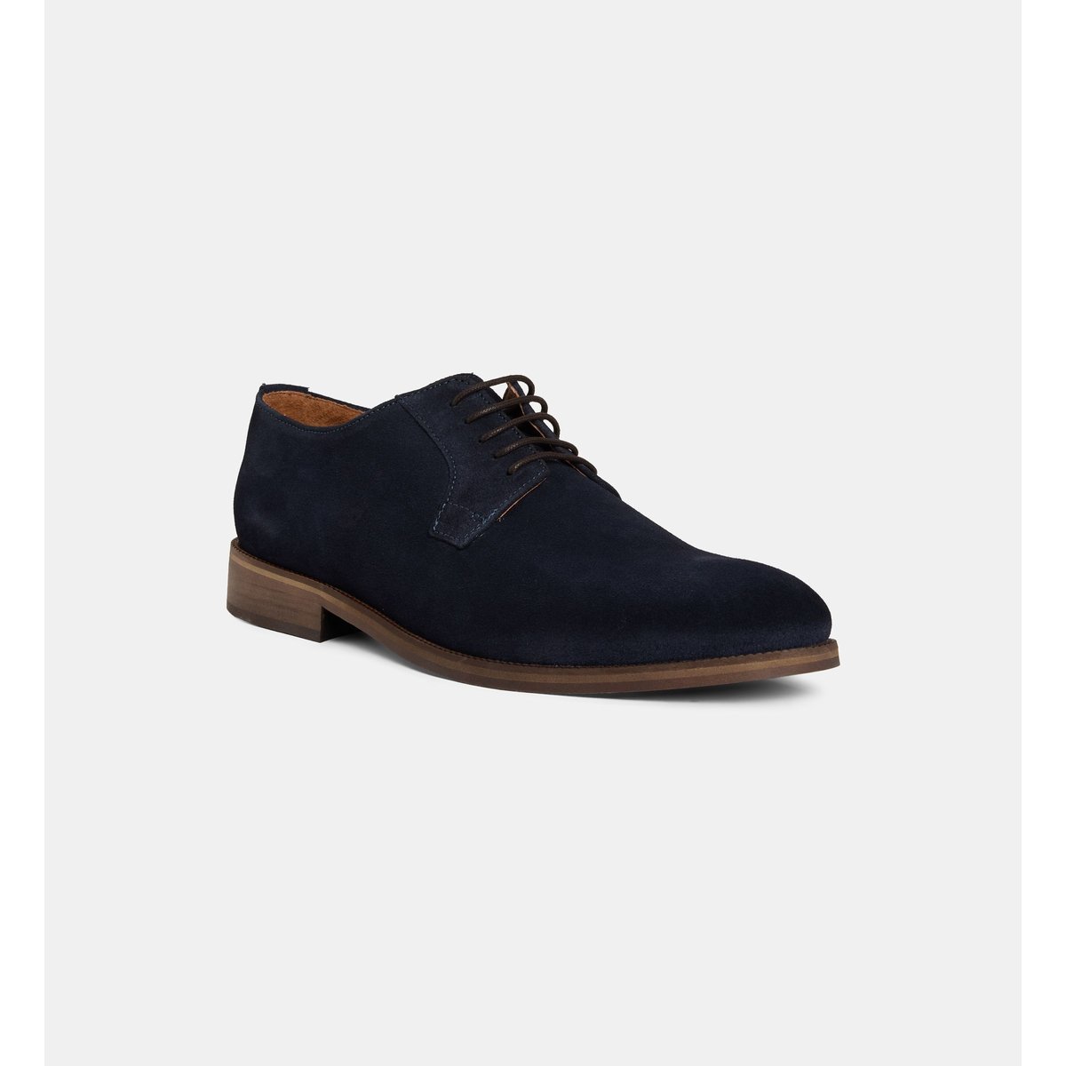 Derbies maxime en cuir lisse ou suède bleu nuit, COMPTOIR GL