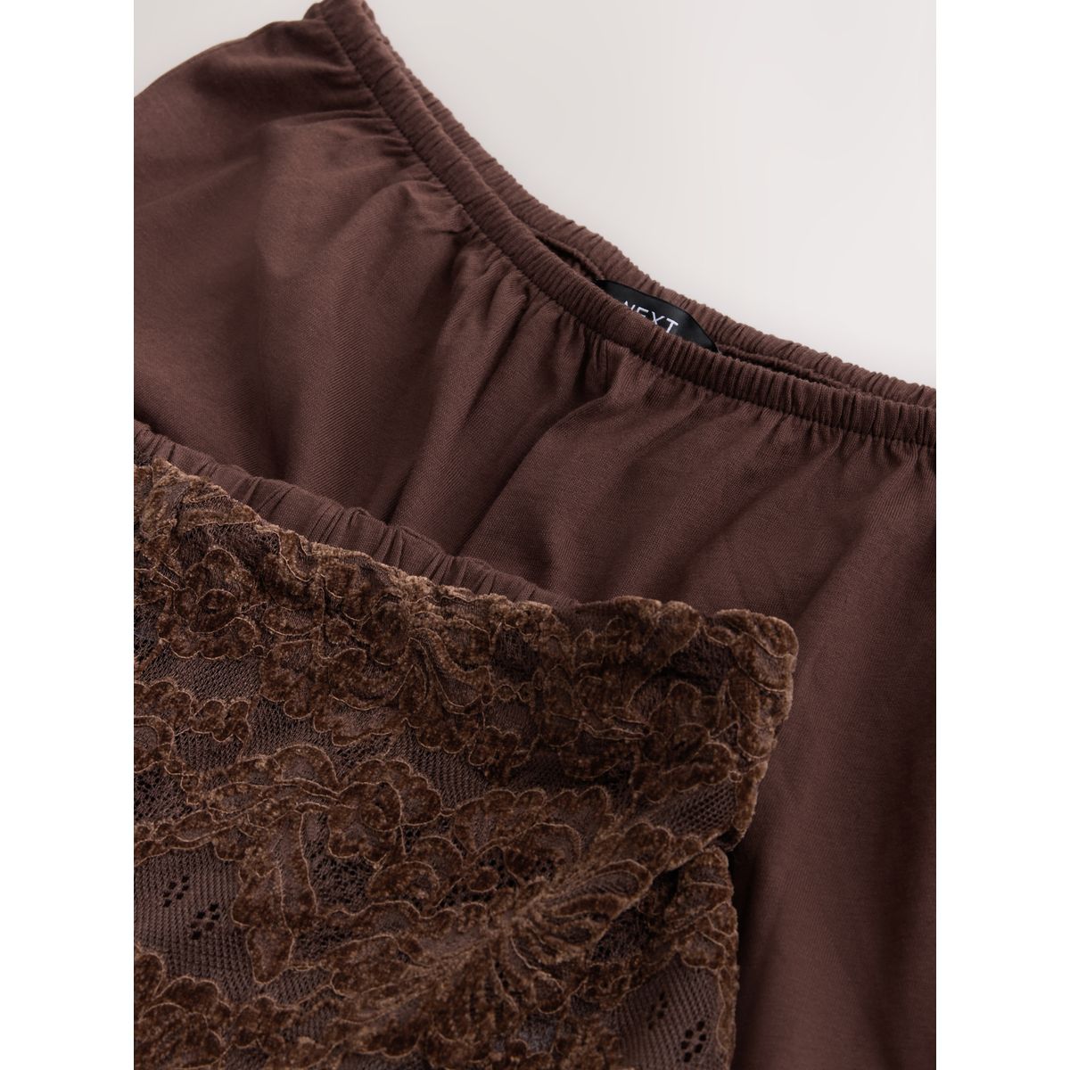 Pantalon large en dentelle chenille marron chocolat, NEXT