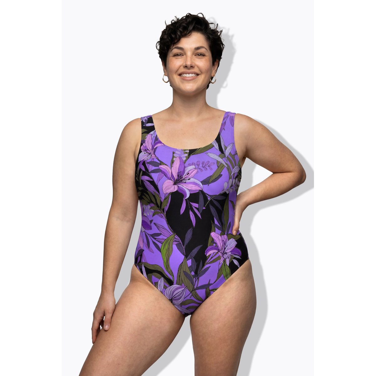 Maillot de bain motif lys noir, ULLA POPKEN