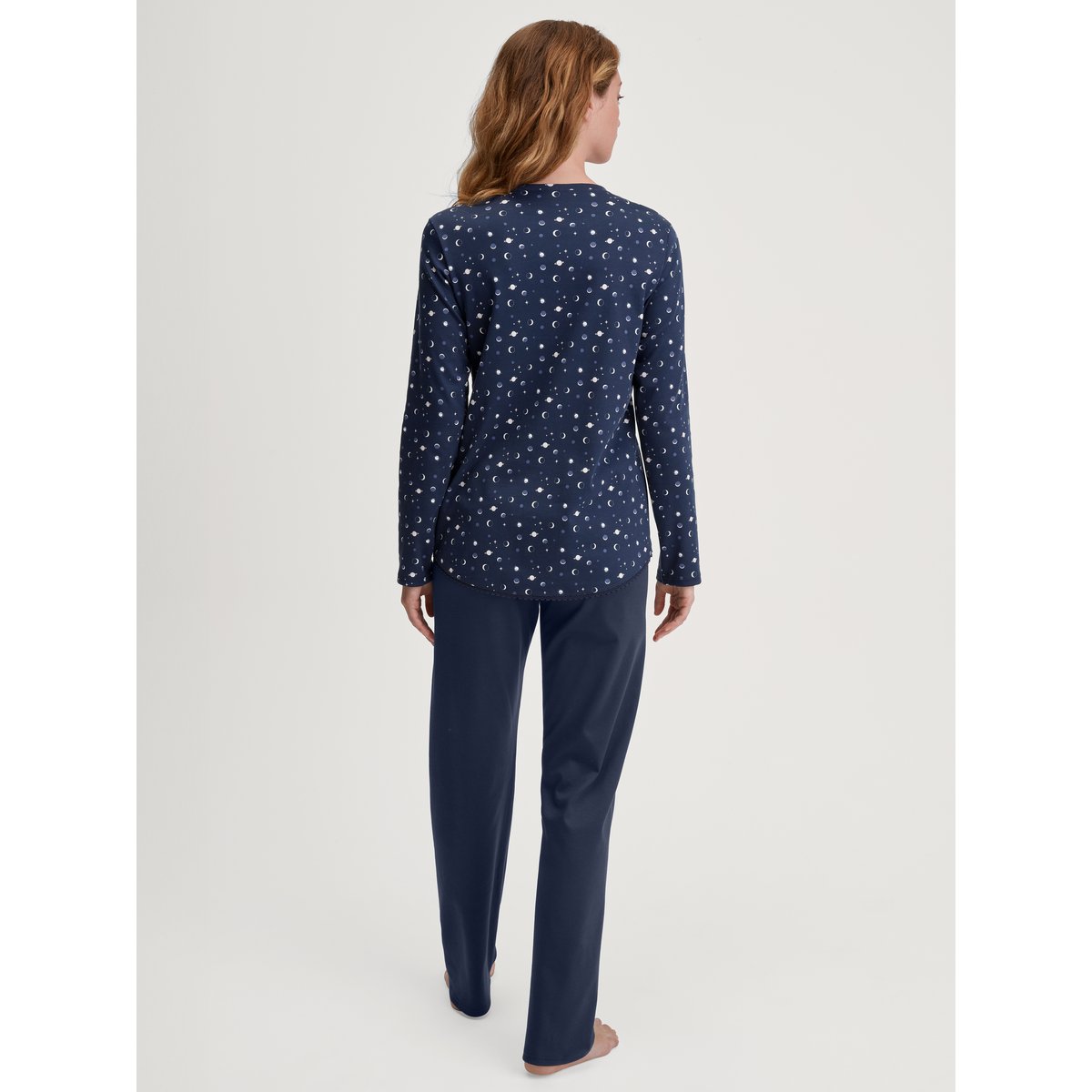 Pyjama à boutons manches longues Coton MIDNIGHT DREAMS bleu paon, CALIDA