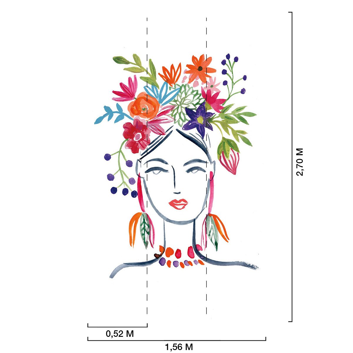 Papier peint graphique jolie fleur intissé, HEXOA