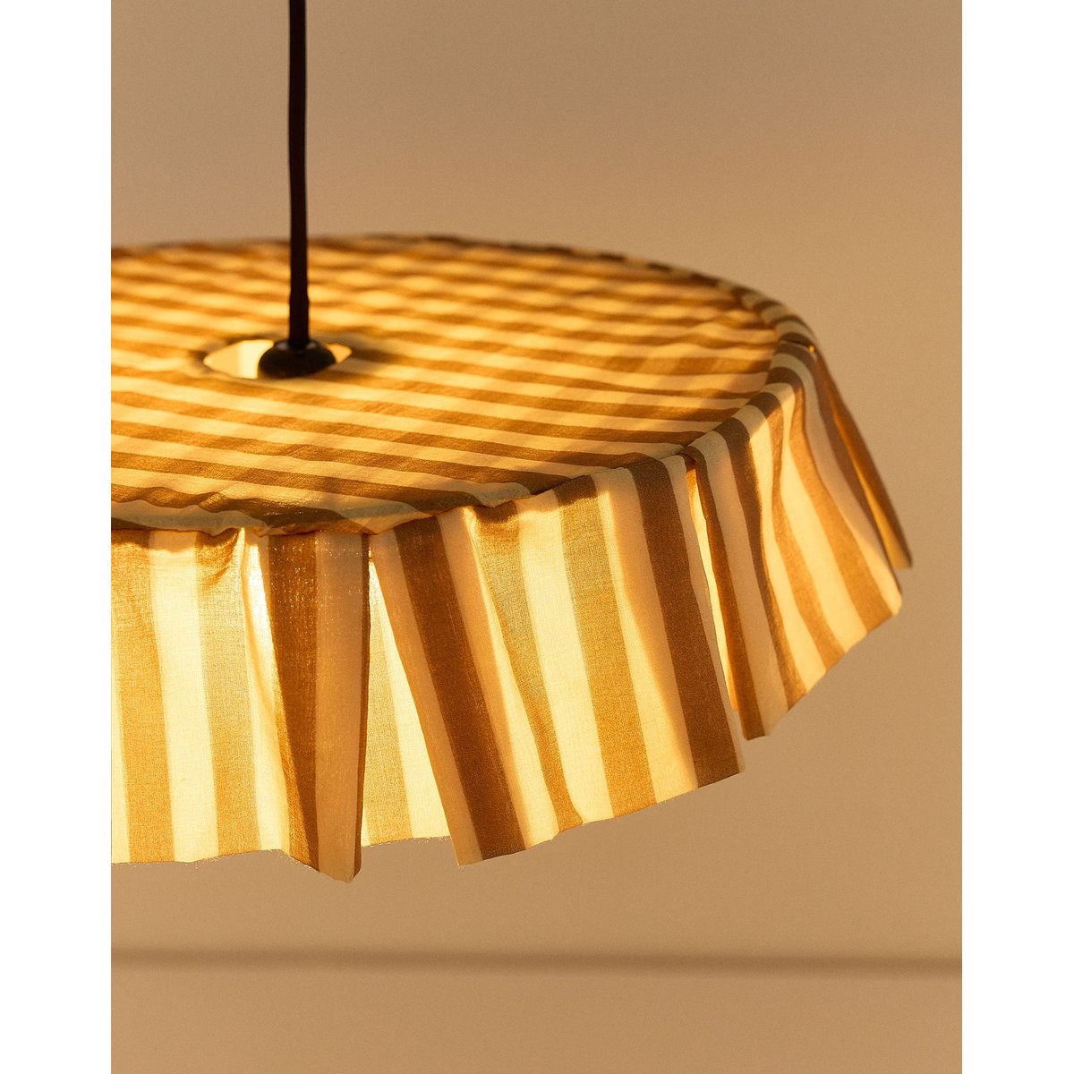 Abat-jour pour suspension en voile de coton diam. 40 cm – VIBES brown stripes, NOBODINOZ