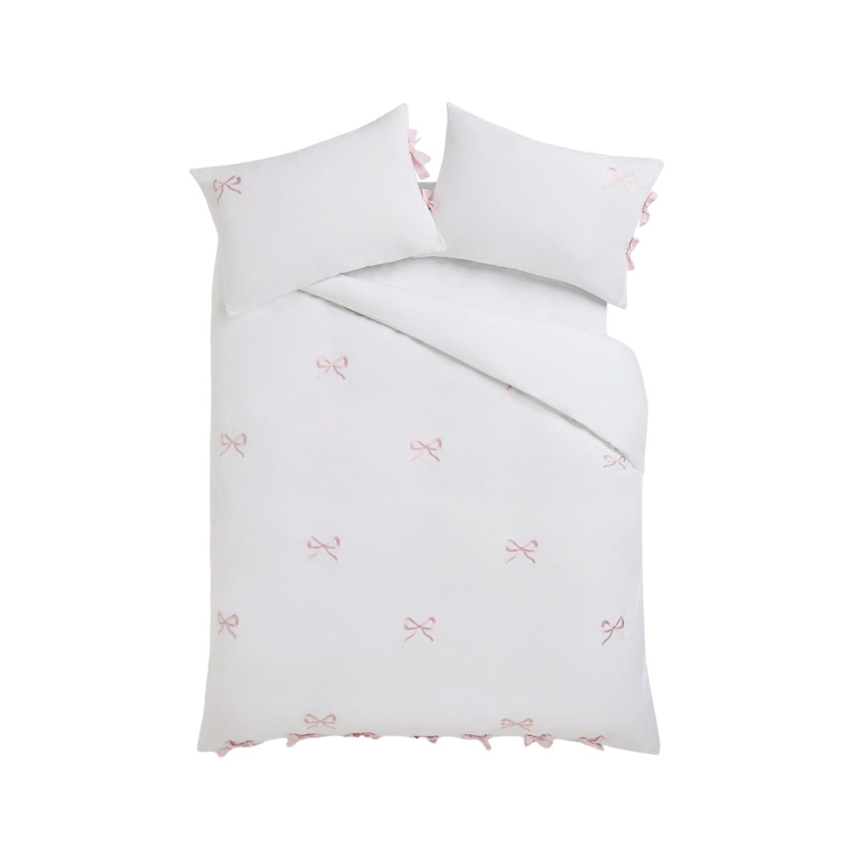 Housse de couette et taies avec nœud blanc/rose, NEXT