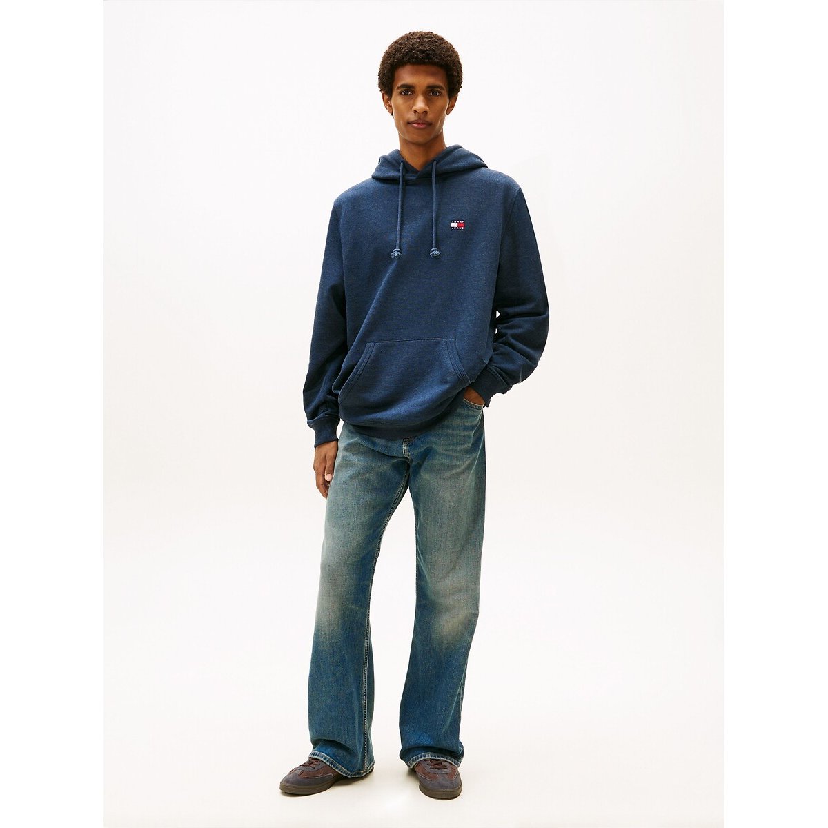 Sweat à capuche logo bleu marine, TOMMY JEANS