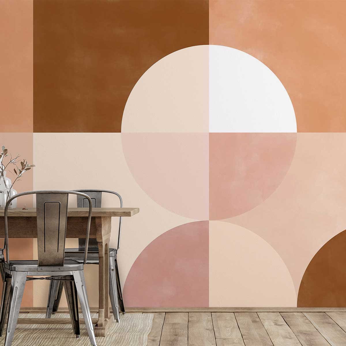 Papier peint centre rose intissé, HEXOA