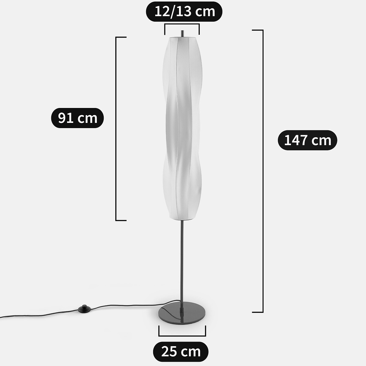 Lámpara de pie, de hierro, altura 147 cm, PALUPO burdeos, LA REDOUTE INTERIEURS
