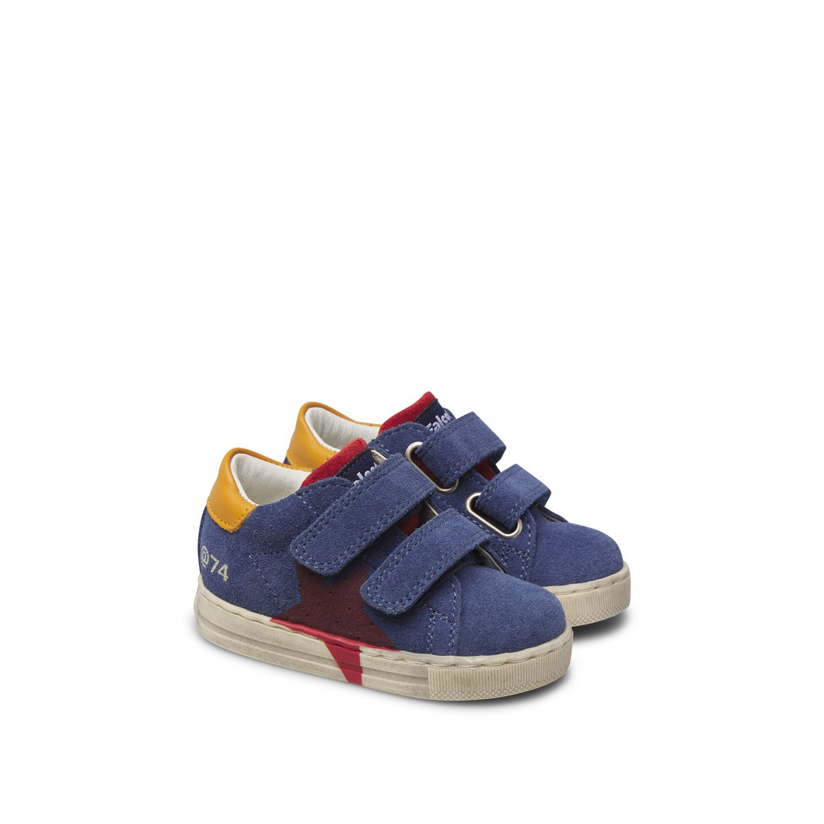 Baskets en cuir et suède SALAZAR 3 VL bleu-rouge, FALCOTTO