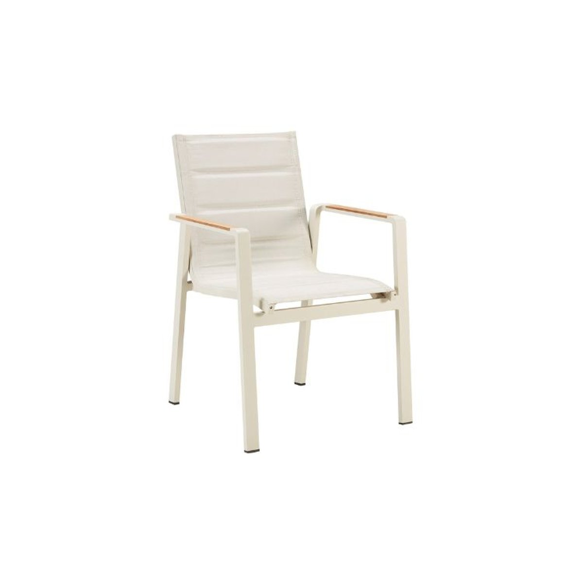 Ensemble repas extensible en aluminium et teck, NOFFY beige, AU JARDIN DE CHLOÉ