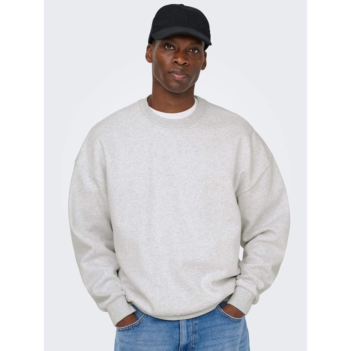 Sweat-Shirt grise - super light grey melange, ONLY & SONS